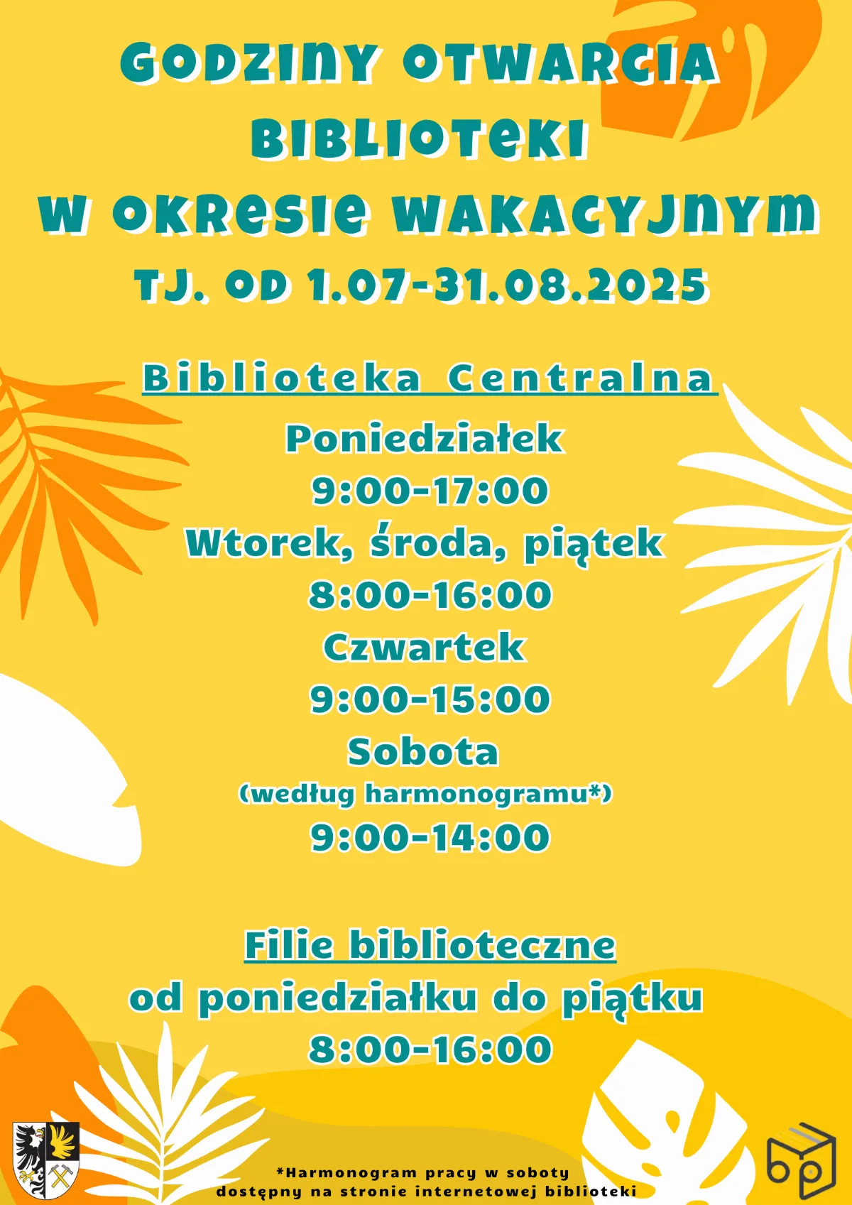 Godziny otwarcia Biblioteki w czasie wakacji