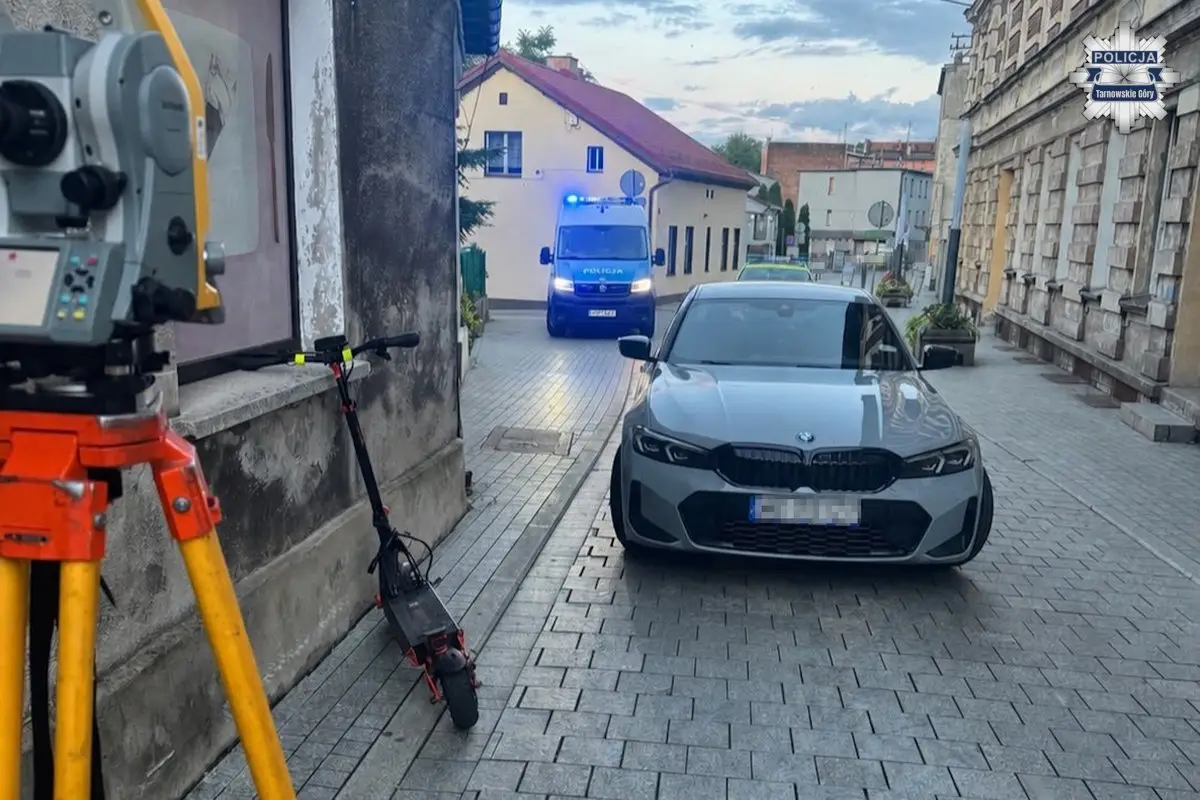 Wypadek drogowy spowodowany przez nietrzeźwą kierującą hulajnogą
